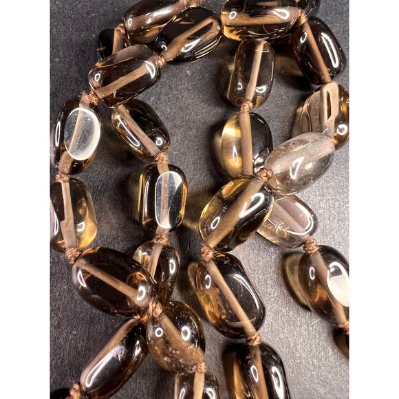 NEW smoky quartz 24 inch necklace with sterling silver clasp - Picture 6 of 12